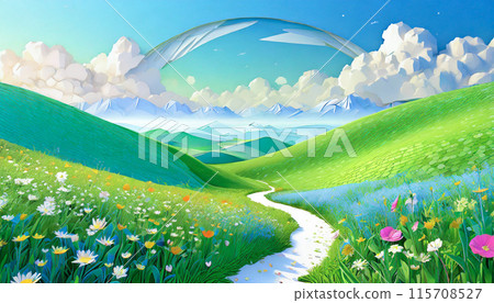 草原小路，生成AI AI影像 115708527