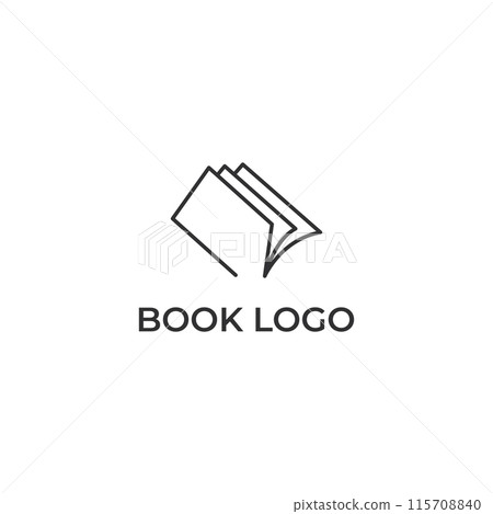 Educational digital book and online knowledge learning book logo and symbol icon vector illustration template. 115708840