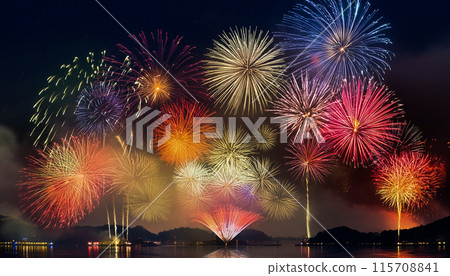 Fireworks, fireworks, fireworks display, Generative AI AI images 115708841