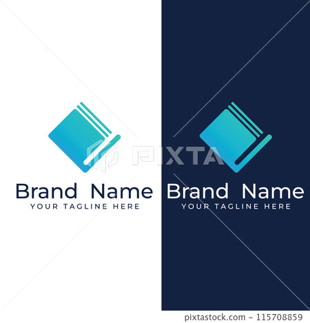 Educational digital book and online knowledge learning book logo and symbol icon vector illustration template. 115708859