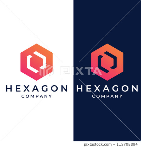 Logo box hexagon or cube and technology hexagon logo creative simple logo.By using modern template vector illustration editing. Logo box hexagon or cube and technology hexagon logo creative simple logo.By using modern template vector illustration editing. 115708894