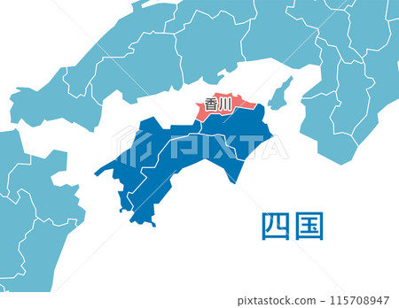 Kagawa Prefecture Kagawa Map - Stock Illustration [115708947] - PIXTA