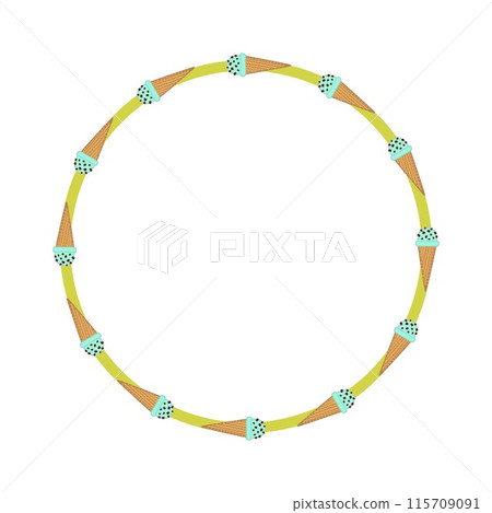 Ice cream cone circular decorative frame illustration Ice cream cone circular decorative frame illustration 115709091