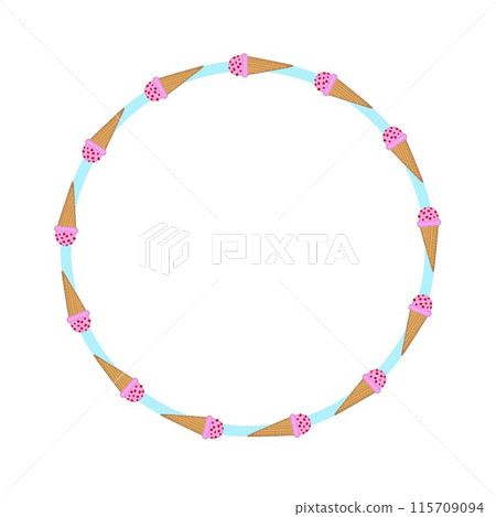 Ice cream cone circular decorative frame illustration Ice cream cone circular decorative frame illustration 115709094