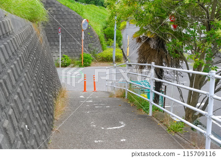 A steep slope in Nagareyama City, Chiba Prefecture 115709116