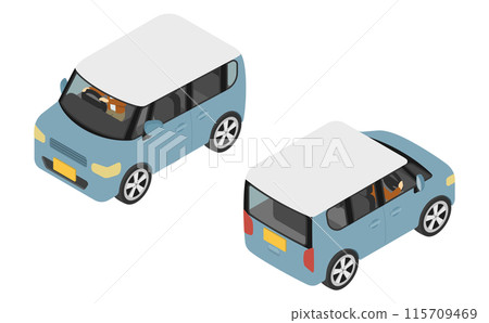 等軸圖：駕駛輕型汽車的人 115709469