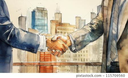 握手，生成AI AI影像 115709560