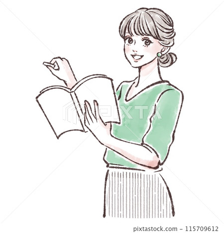 婦女和女孩插畫素材 115709612