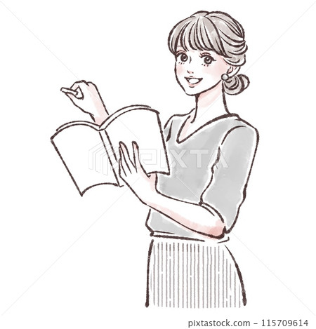 婦女和女孩插畫素材 115709614