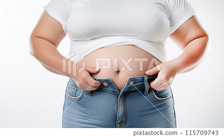 一名患有代謝症候群的女性捏住腹部脂肪,生成 AI 影像 一名患有代謝症候群的女性捏住腹部脂肪,生成 AI 影像 115709743