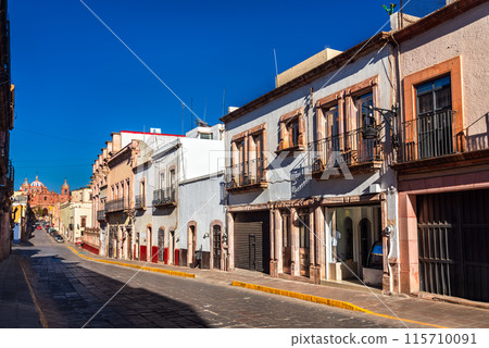 Traditional houses in the old town of Zacatecas, UNESCO world heritage in Mexico Traditional houses in the old town of Zacatecas, UNESCO world heritage in Mexico 115710091