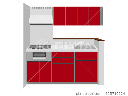 帶 IH 爐灶和水槽的家庭廚房 115710224