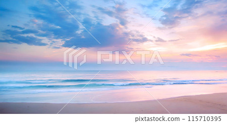Pastel-colored tranquil beach, Generative AI AI image 115710395