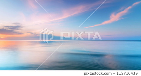 平靜的海面、黎明的海面、生成式 AI 人工智慧影像 115710439