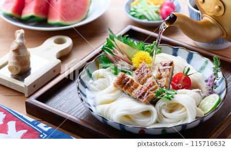 Summer flavor: Eel somen noodles with plenty of stamina Summer flavor: Eel somen noodles with plenty of stamina 115710632