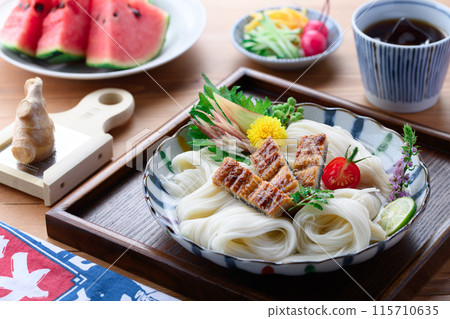 Summer flavor: Eel somen noodles with plenty of stamina Summer flavor: Eel somen noodles with plenty of stamina 115710635