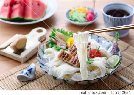 Summer flavor: Eel somen noodles with plenty of stamina Summer flavor: Eel somen noodles with plenty of stamina 115710655