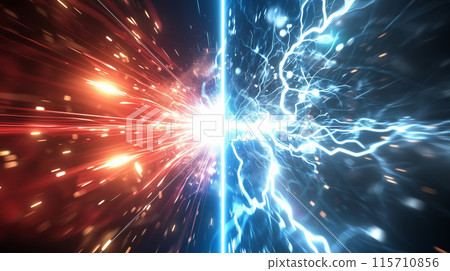 「紅藍能量的相對戰。」<AI生成素材> 115710856