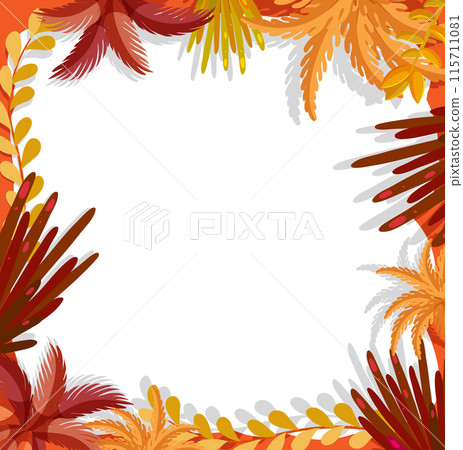 Autumn Leaves Border Illustration 115711081