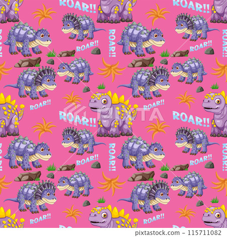 Colorful Dinosaur Pattern for Kids 115711082