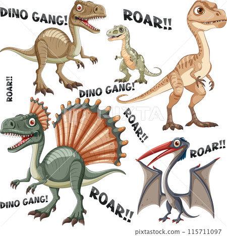 Dinosaur Gang Roaring Together Dinosaur Gang Roaring Together 115711097