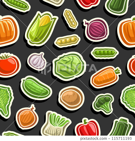 Vector Vegetable Seamless Pattern Vector Vegetable Seamless Pattern 115711193