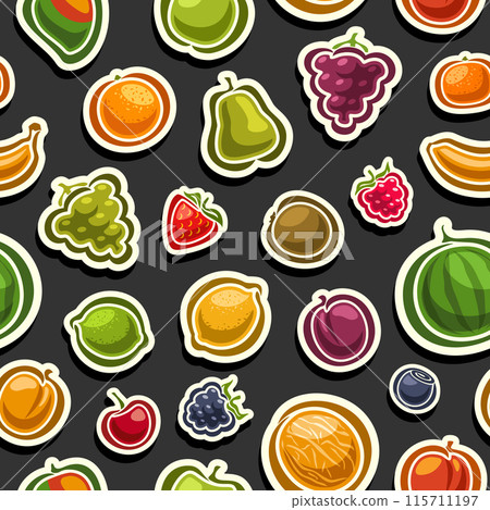 Vector Fruit Seamless Pattern 115711197