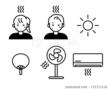 Heat stroke warning icon 115711238