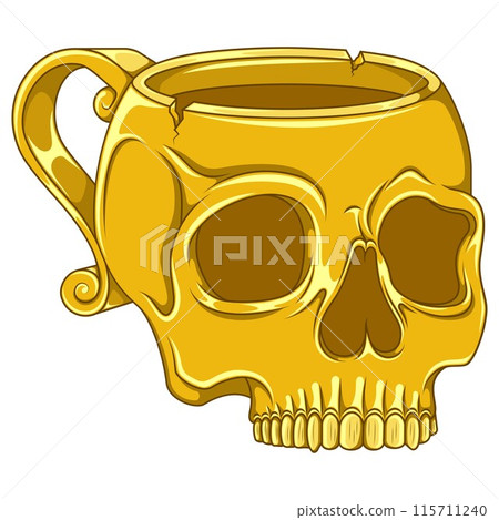 Porcelain tea cup in the shape of a human skull 115711240