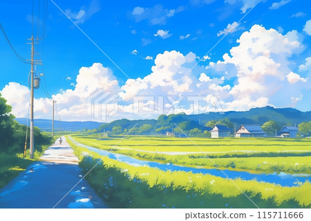 Countryside illustration "AI generated image" 115711666