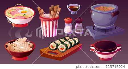 Korean food for cafe and restaurant menu. 115712024