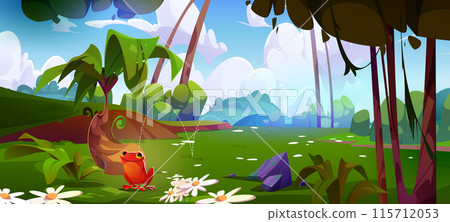 Green Amazon forest with tree and bush plant Green Amazon forest with tree and bush plant 115712053