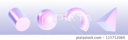 Abstract geometric shape with hologram effect. Abstract geometric shape with hologram effect. 115712060