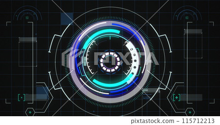 Image of scope scanning and data processing over grid and screens 115712213