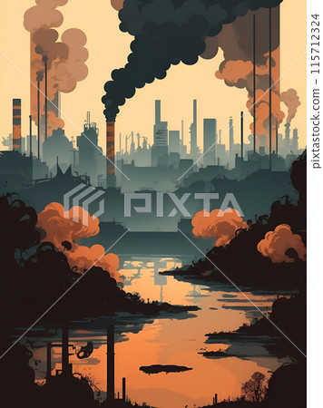 Environmental pollution "AI generated images" 115712324