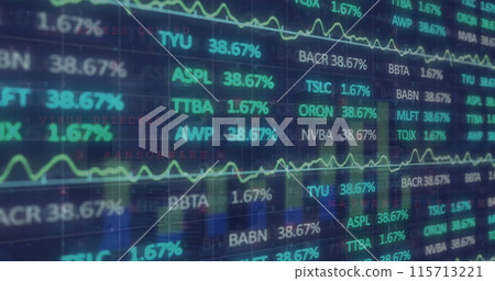 Image of financial data processing over shapes Image of financial data processing over shapes 115713221