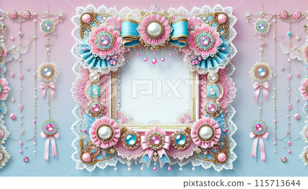 可愛的褶邊框架 可愛的褶邊框架 115713644