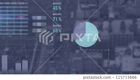 Image of data processing over landscape Image of data processing over landscape 115713666