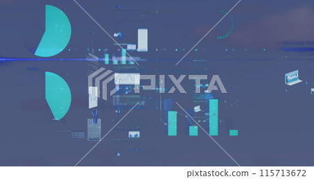 Image of data processing over black background 115713672
