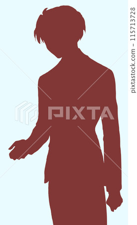 Silhouette of a man holding out his hand 115713728
