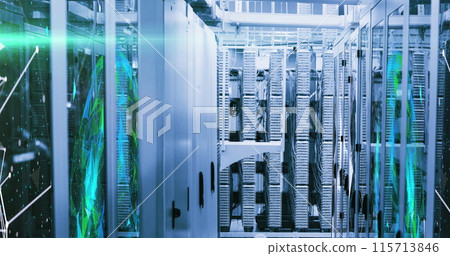 Image of data processing over server room 115713846
