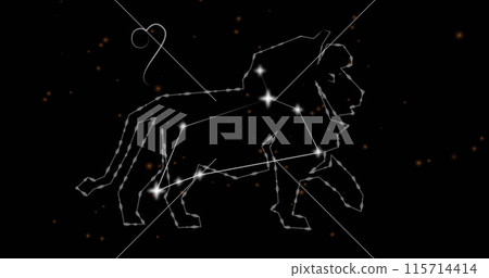 Image of leo star sign over black background 115714414