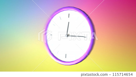 Image of clock moving on colourful background Image of clock moving on colourful background 115714654