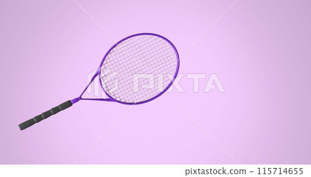 Image of tennis racket moving on pink background Image of tennis racket moving on pink background 115714655