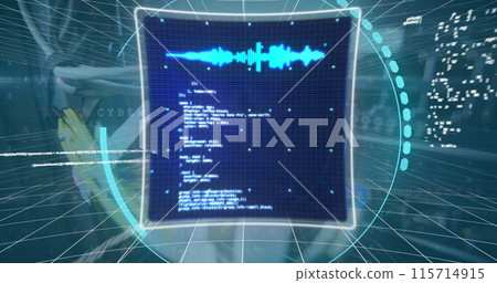 Image of data processing over cables of computer server 115714915