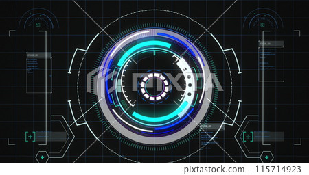 Image of data processing and scope scanning over grid 115714923