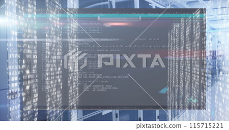 Image of data processing over computer servers Image of data processing over computer servers 115715221