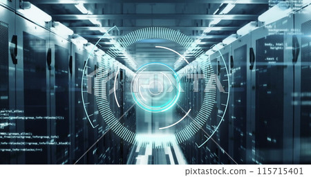 Image of scope scanning and data processing over computer servers Image of scope scanning and data processing over computer servers 115715401