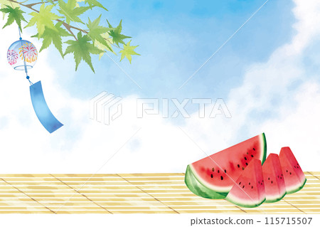 夏日藍天西瓜仲夏問候 115715507