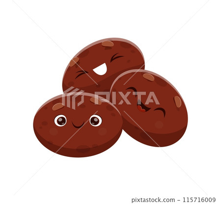 Cartoon poop emoji. Isolated vector three poo emoticons with winking and smiling contentedly expressions. Round feces in rich, dark brown color with a smooth texture, playful and cheerful personages Cartoon poop emoji. Isolated vector three poo emoticons with winking and smiling contentedly expressions. Round feces in rich, dark brown color with a smooth texture, playful and cheerful personages 115716009